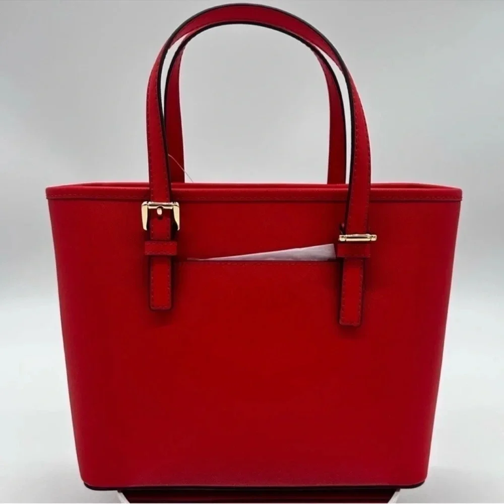 Michael Kors Jet Set Travel Extra-Small Top Zip Tote Bag Red